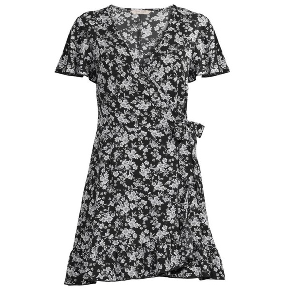 Flutter Sleeve Ruffle Hem Wrap Dress NWT - Picture 3 of 16